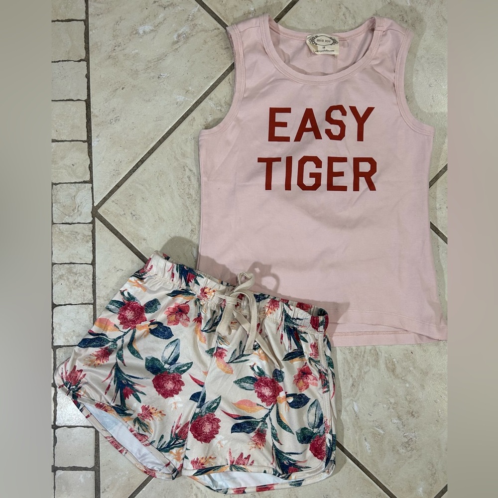 Joyfolie Mia Joy Stevie Easy Tiger Graphics Set Girls Size 10 NWT
